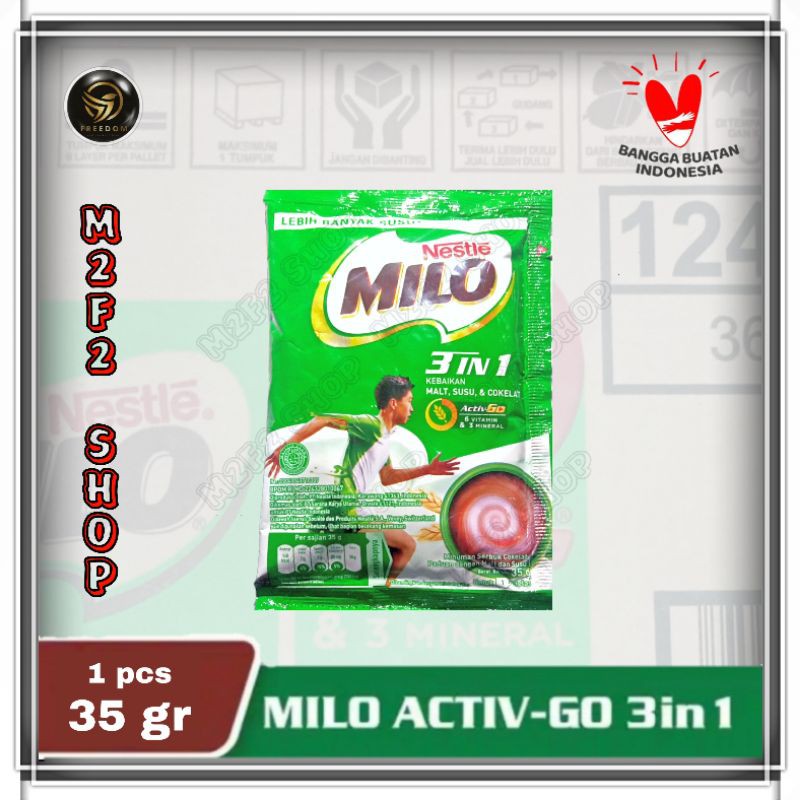 

Milo Activ-Go 3in1 Minuman Serbuk Cokelat Malt Sachet - 35 gr (Kemasan Satuan)