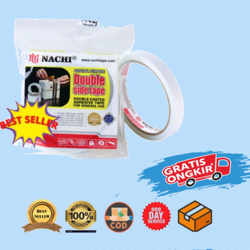 

NACHI DOUBLE TAPE 12 MM / SOLASI ISOLATIP / MURAH