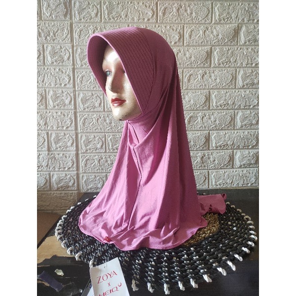 Hijab instan Bergo zoya marsha HB&HL HEIQ-Soft pink HL heiq