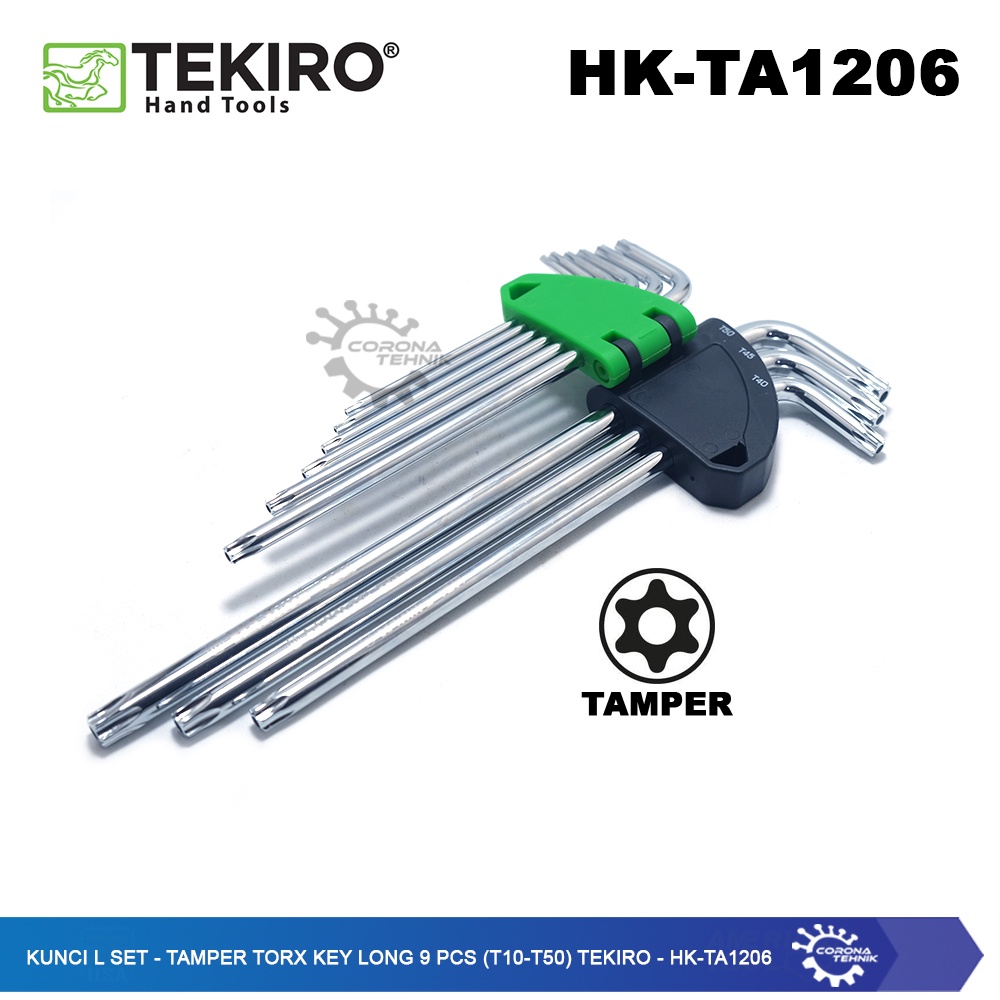 Tekiro - HK-TA1206 - Kunci L Set Torx 9 Pcs Lubang Panjang