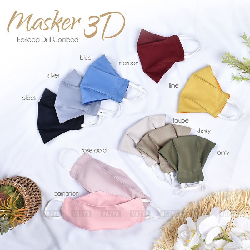 Masker 3D Earloop Drill Combed