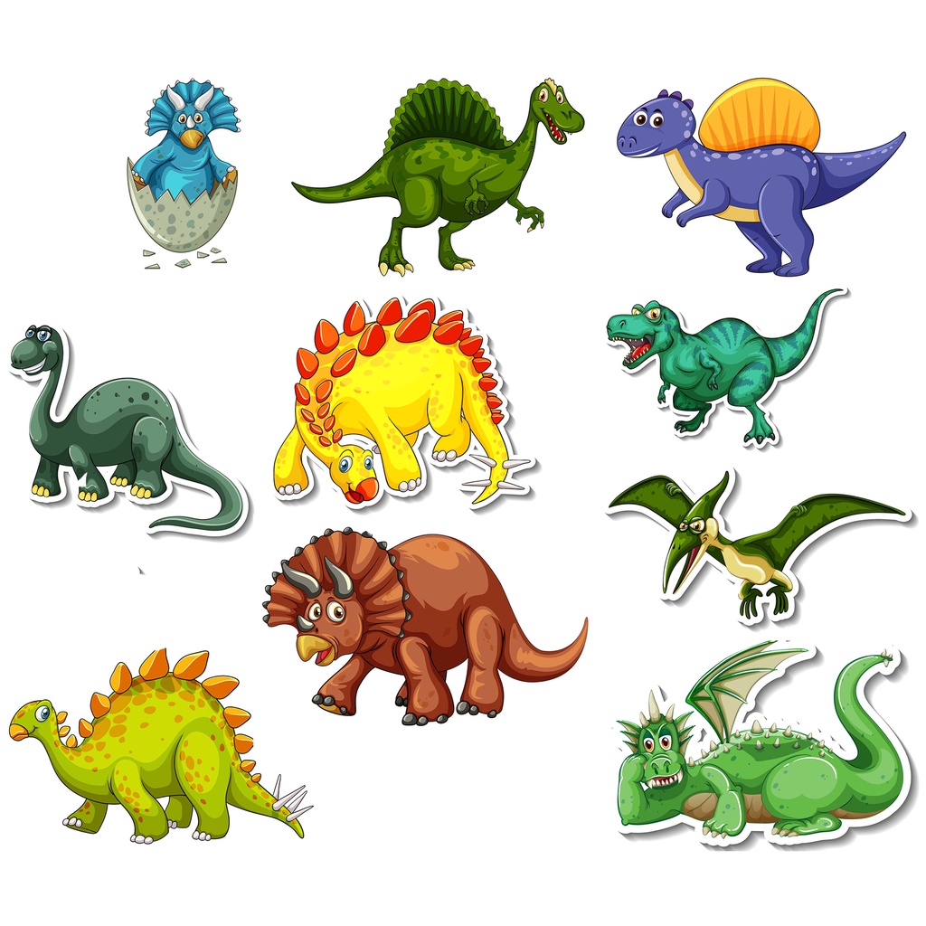 

Stiker Dino Sticker Dinosaurus Trex Rexy Mainan Anak Lucu Kartun Animasi Hewan Purba