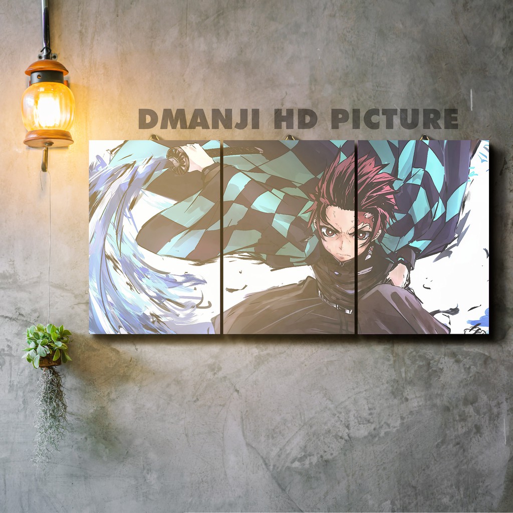 POSTER KAYU MULTIPANEL KIMETSU NO YAIBA / 60X30 / HIASAN DINDING DEMON SLAYER / PAJANGAN KAMAR ANIME-HD - KNY 101