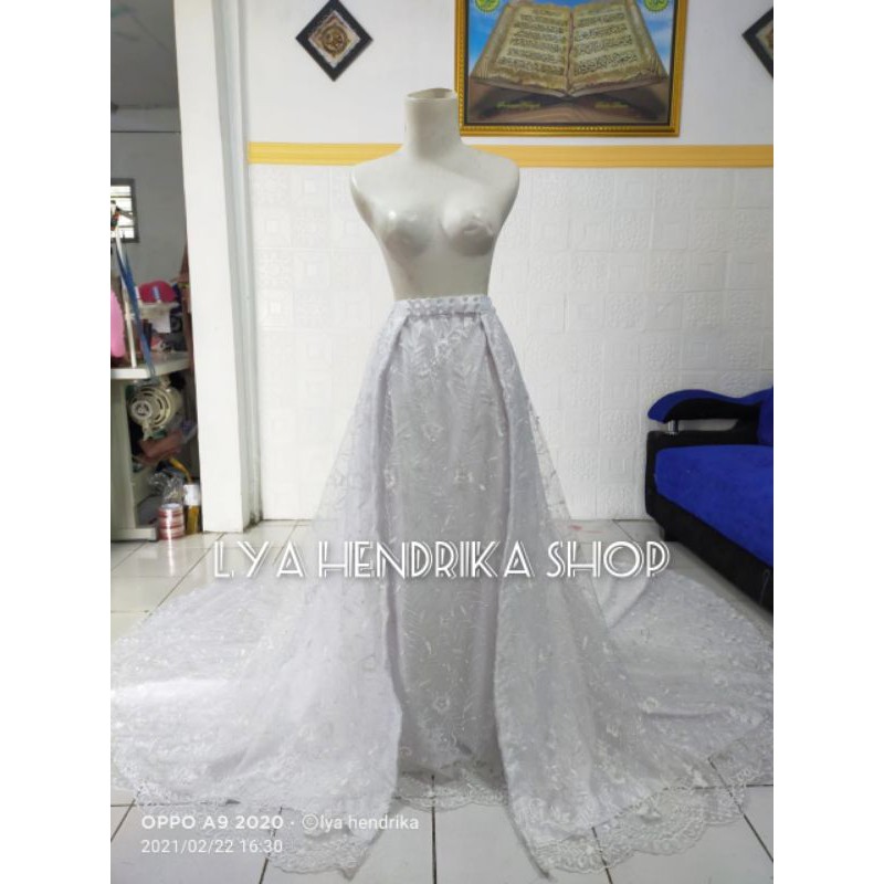 rok span+ekor pengantin tile akar mutiara