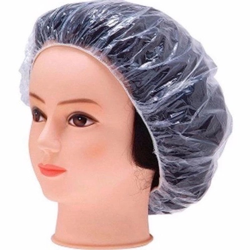 Shower Caps Plastik Sekali Pakai Serbaguna Plastik Pelindung Makanan Penutup Rambut Kepala Hair Cap Pelindung Cat Rambut RO2