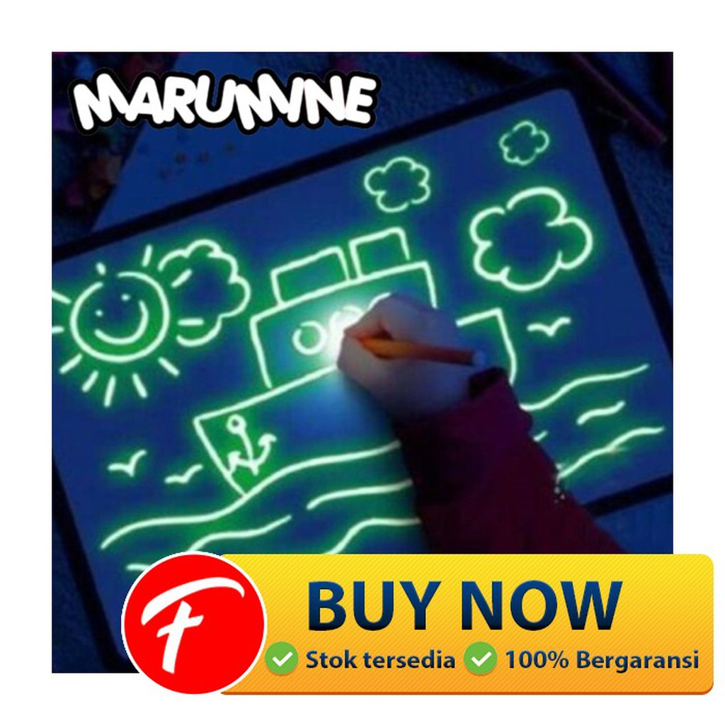 

MARUMINE Mainan Edukasi Papan Menggambar Ajaib Magic Luminous Drawing Board A4 - F66-A4L - Black