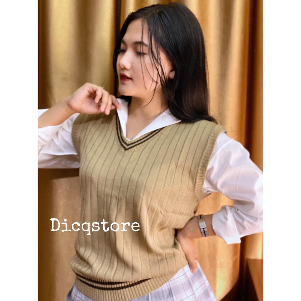 VEST ROMPI POLET KNIT KOREA BY DICQSTORE