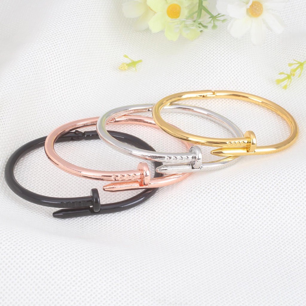 ✅COD ACC002 Gelang Tangan Modek Paku Bahan Titanium Steel Variasi 4 Warna Untuk Wanita