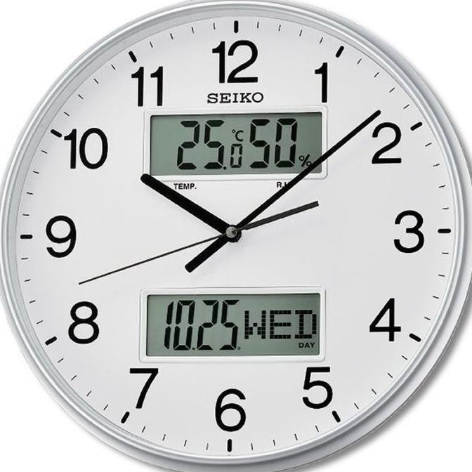 Menakjubkan Jam Dinding Seiko Japan Tanggal Hari Qxl013S Qxl013 Silver Original Diskon
