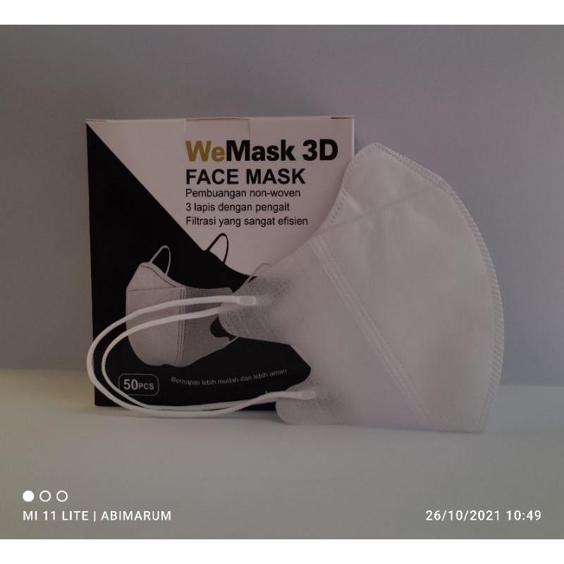 DUCKBILL GARIS HITAM PUTIH GARIS WE MASK ISI 50PCS 3PLY