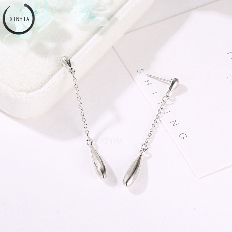 Anting Tetesan air Model Rumbai Panjang Gaya Korea Streamline Anting Wanita Hadiah