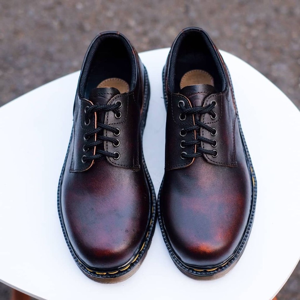 SEPATU KULIT AZCOST FOOTWEAR CARLO BURGUNDY ORIGINAL
