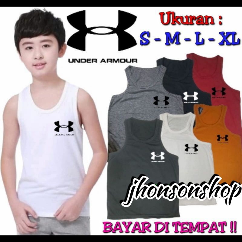 kaos singlet anak-anak cwo/cwe catton combat. { UND AMR } buat usia 2-11