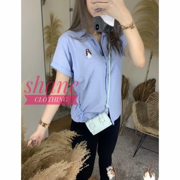 kemeja hush puppies wanita lengan pendek bahan katun import