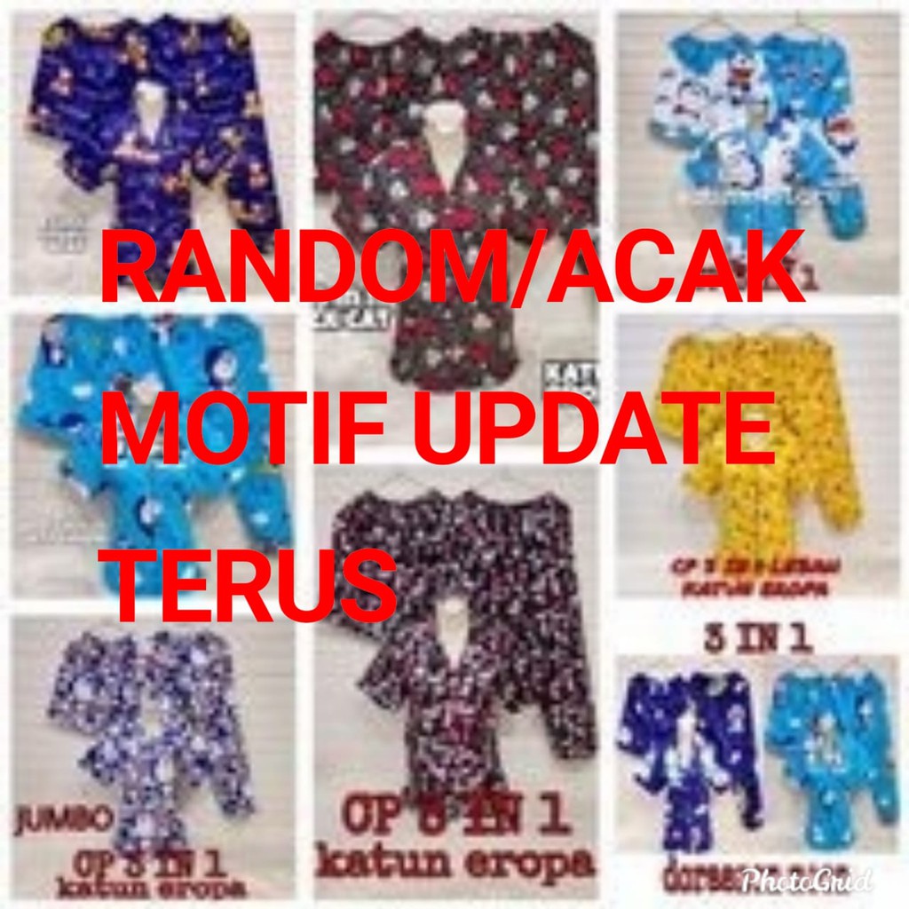 SEASOND IND 3in1 Piyama/Baju Tidur Wanita Dewasa Hello Kitty/L Fit to XL-Random/Acak