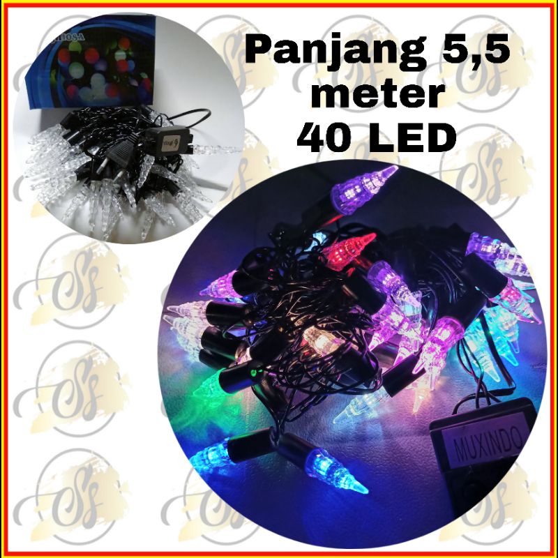 Lampu LED Tumblr Twinkle LED Panjang 5,5meter 40LED Lampu hias