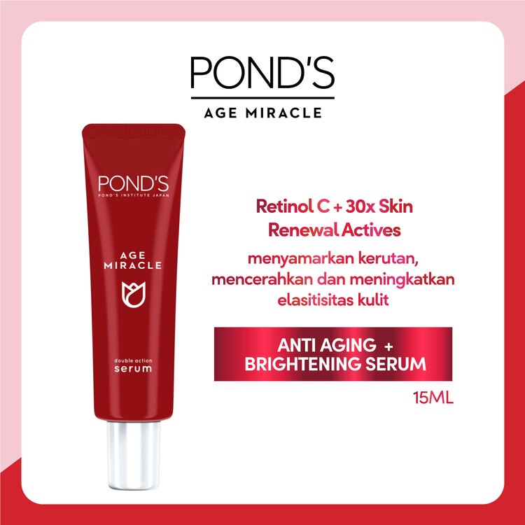 PONDS AGE MIRACLE SERUM WAJAH Anti Aging +Glowing Serum with Retinol&amp;Niacinamide 15ML