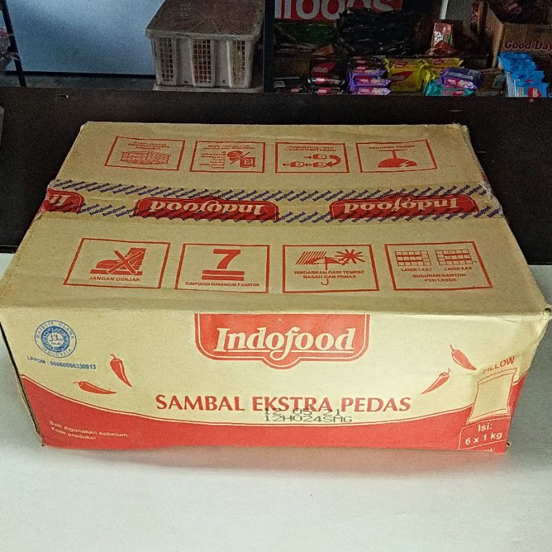 

Indofood Sambal Ekstra Pedas 1 Karton 6 x @ 1Kg