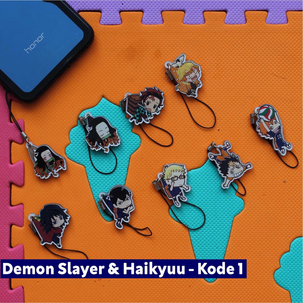 Strap Gantungan HP Anime - Variasi J (Kimetsu no Yaiba Demon Slayer Haikyuu)