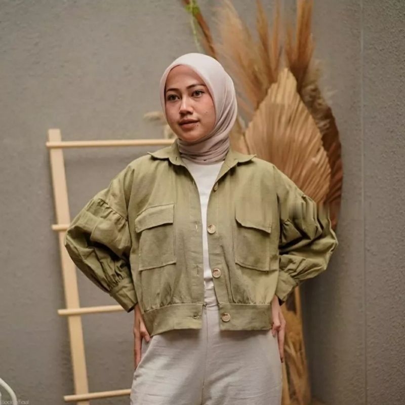 Jaket kyra outer linen oversize linen premium