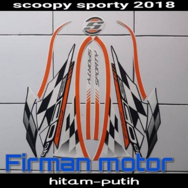 Striping sticker list body scoopy 2018 hitam-utih