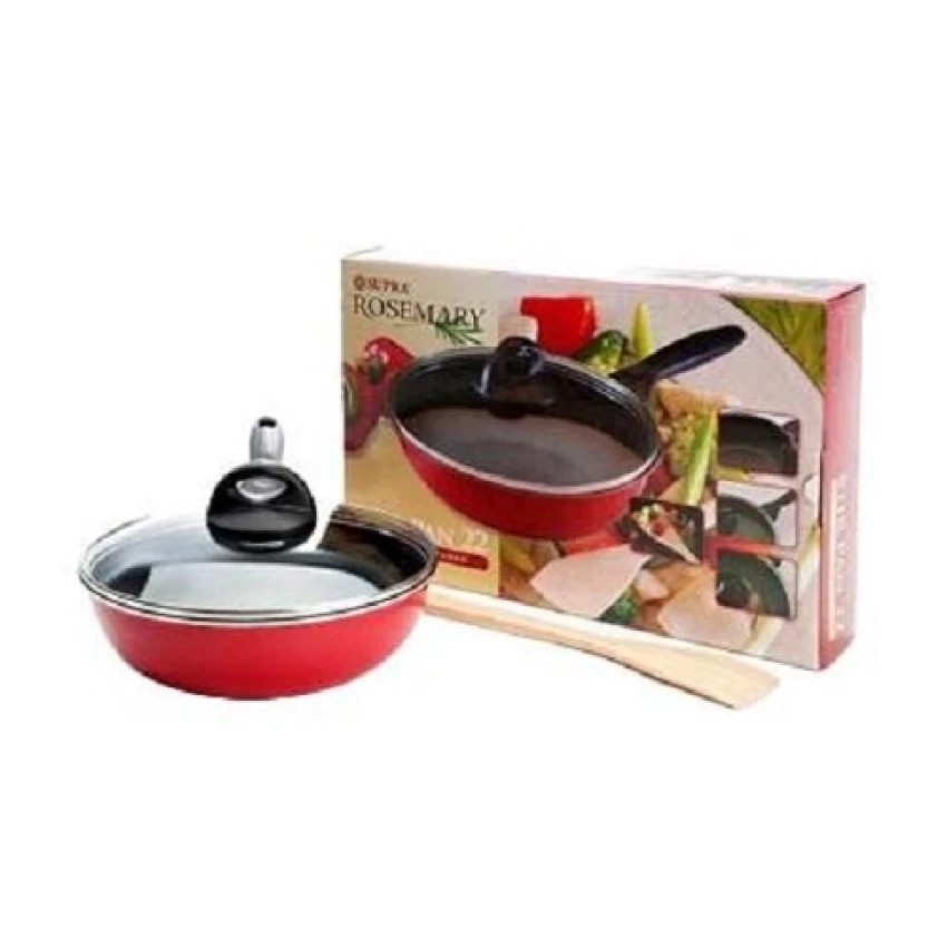 Supra Wajan Stir Pan 22 tutup kaca + spatula