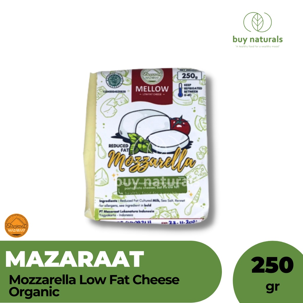 Mozzarella Low Fat Mellow Mazaraat Artisan Organic Cheese Halal 250gr