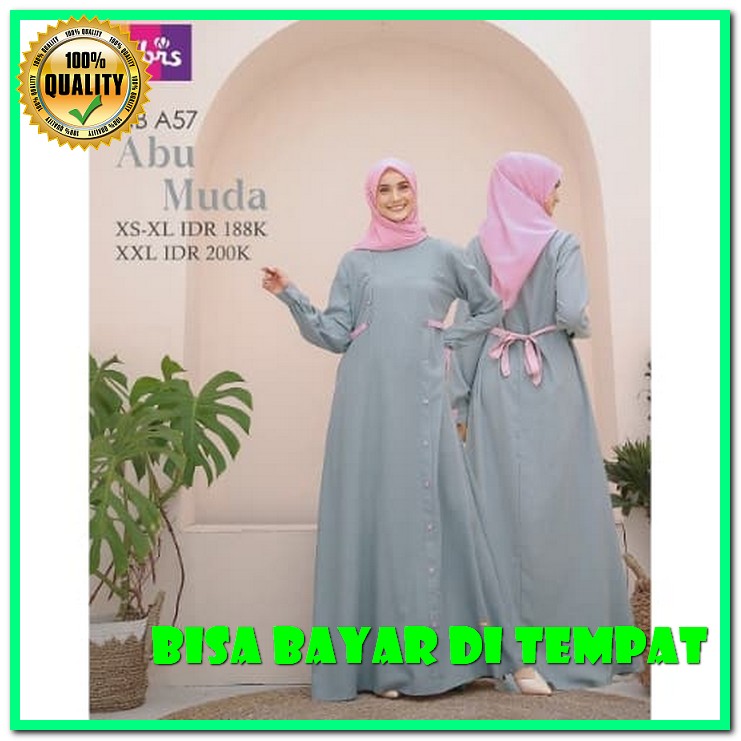 Gamis Syari Remaja Wanita Lebaran Terbaru 2021 Kekinian Maxy Dres LR482  Nibras Nb A57 / Nibras Sy