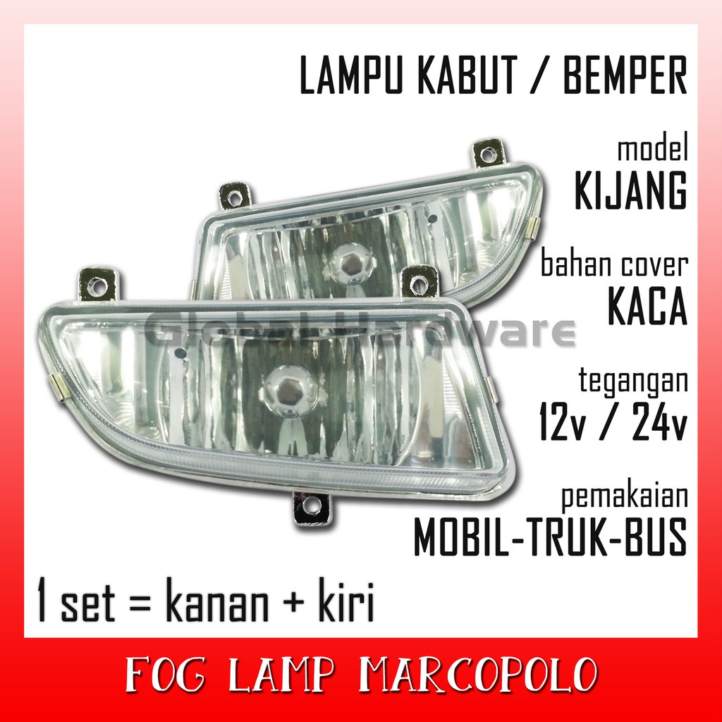 Lampu Kabut Bemper Depan Front Fog Lamp Foglamp Aksesoris Bumper Kijang Kapsul Kaca 2003 Marcopolo