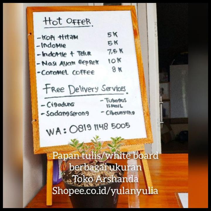 

Ek Papan Tulis 32X42 White Board Standing Free Spidol Penghapus Tali