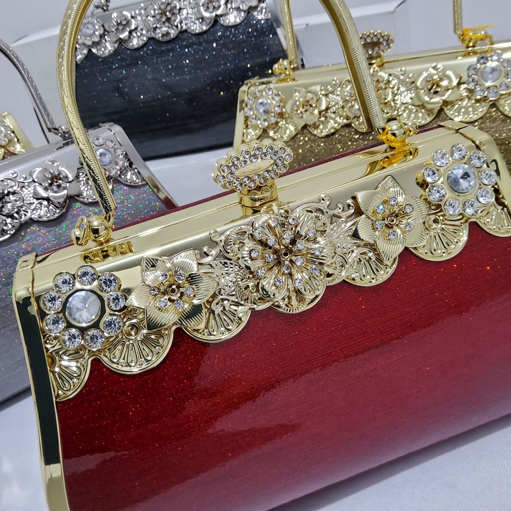 Tas Pesta  Farnell Import Diamond Clutch Kondangan Cantik Impor 2898/2917 Ukuran Besar