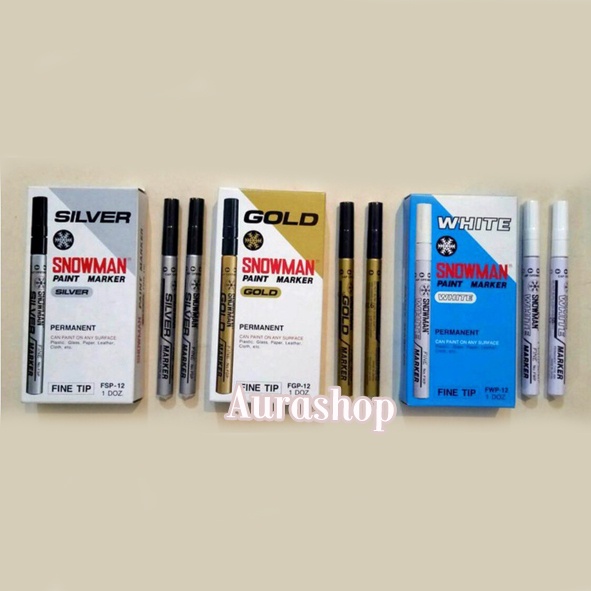 

SPIDOL SNOWMAN PAINT MARKER GOLD / SILVER / WHITE / SPIDOL SNOWMAN MARKER GOLD SILVER DAN WHITE