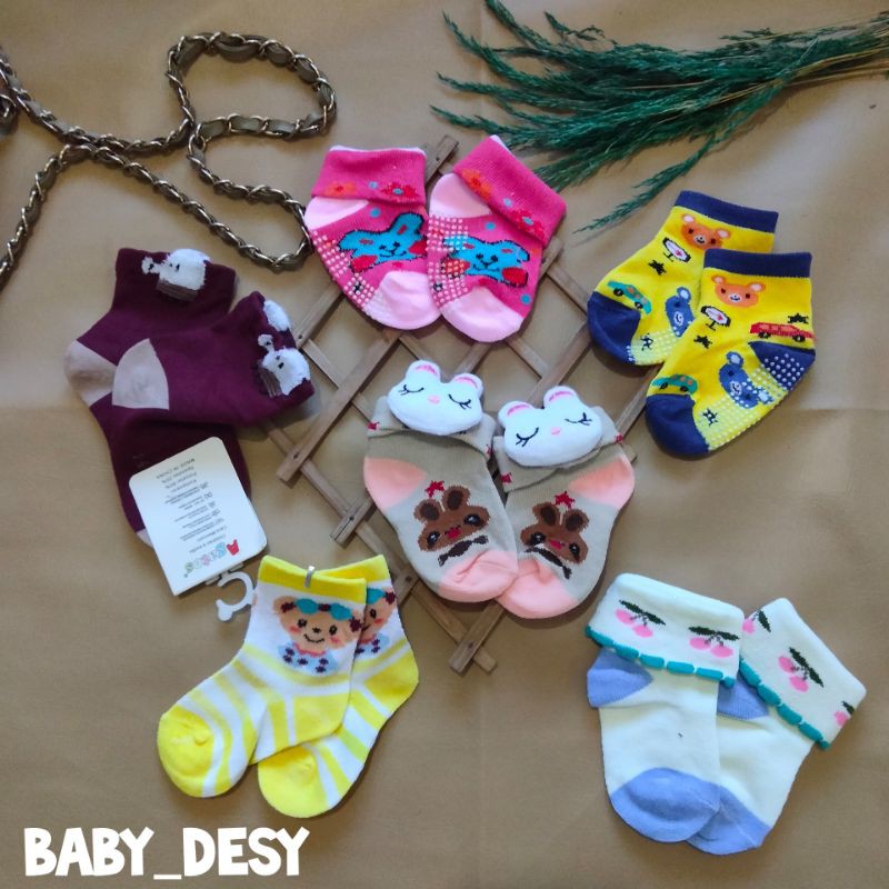 KAOS KAKI BAYI ANTI SELIP / MURAH LUCU / KAOS KAKI BAYI MOTIF / PELINDUNG KAKI BAYI