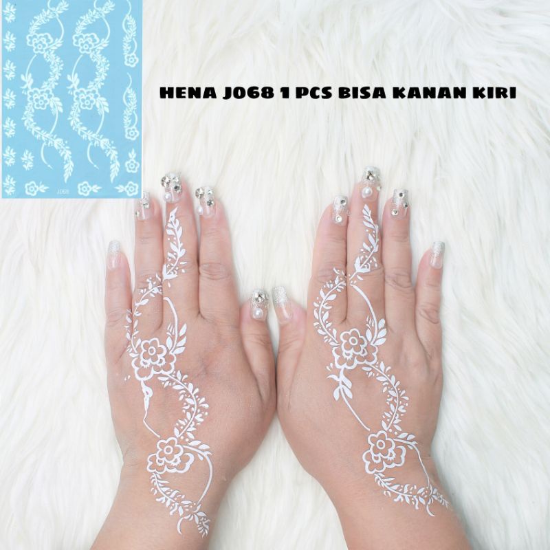 HENA INSTAN FUN PUTIH J068 / HENA KAKI / FREE GLITER MANIK DAN SAMPLE