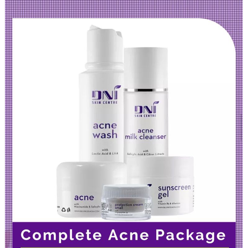 Paket wajah jerawat wanita/Complete Acne Package DNI/skincare bpom