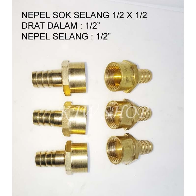 Produsen Nepel Selang Kuningan Drat Dalam 1/2" X 1/2" Nepel Sok Slang 1/2 Inch Nepel Selang 1/2x1/2 Dd MynrwlYipJ9yN9