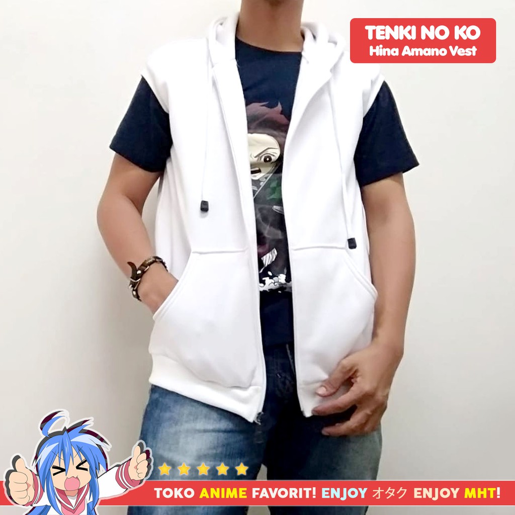 Vest Rompi Putih Anime Tenki no Ko Weathering With You Hina Amano