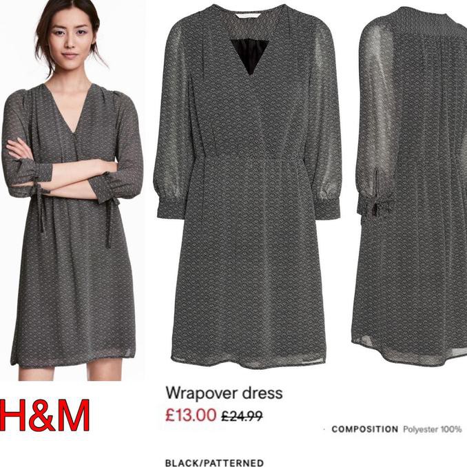 Ready Stok Dress Hm Black Corak PROMO