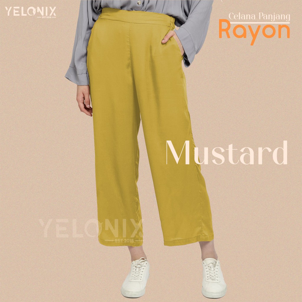 Celana Panjang Kulot HW Rayon Premium Culotte Basic Hightwaist - YELONIX