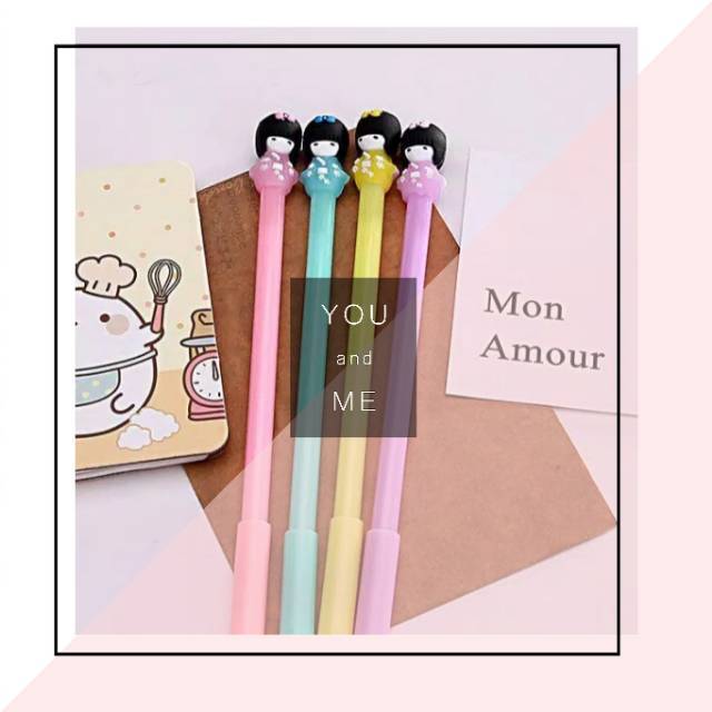 

GP004 BOLPEN PULPEN CEWEK KIMONO LUCU IMUT TINTA GEL INK PEN BLACK HITAM 0.5MM LEIDIS STATIONARY