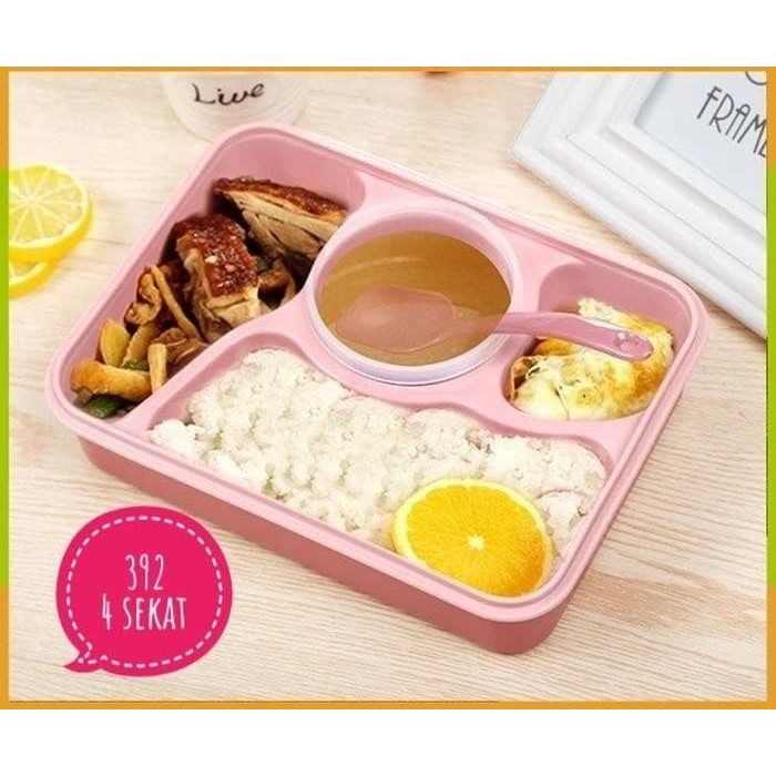 Jual Kotak Makan Lunch Box Yooyee 4 Sekat Bento [ 392 ] Shopee Indonesia