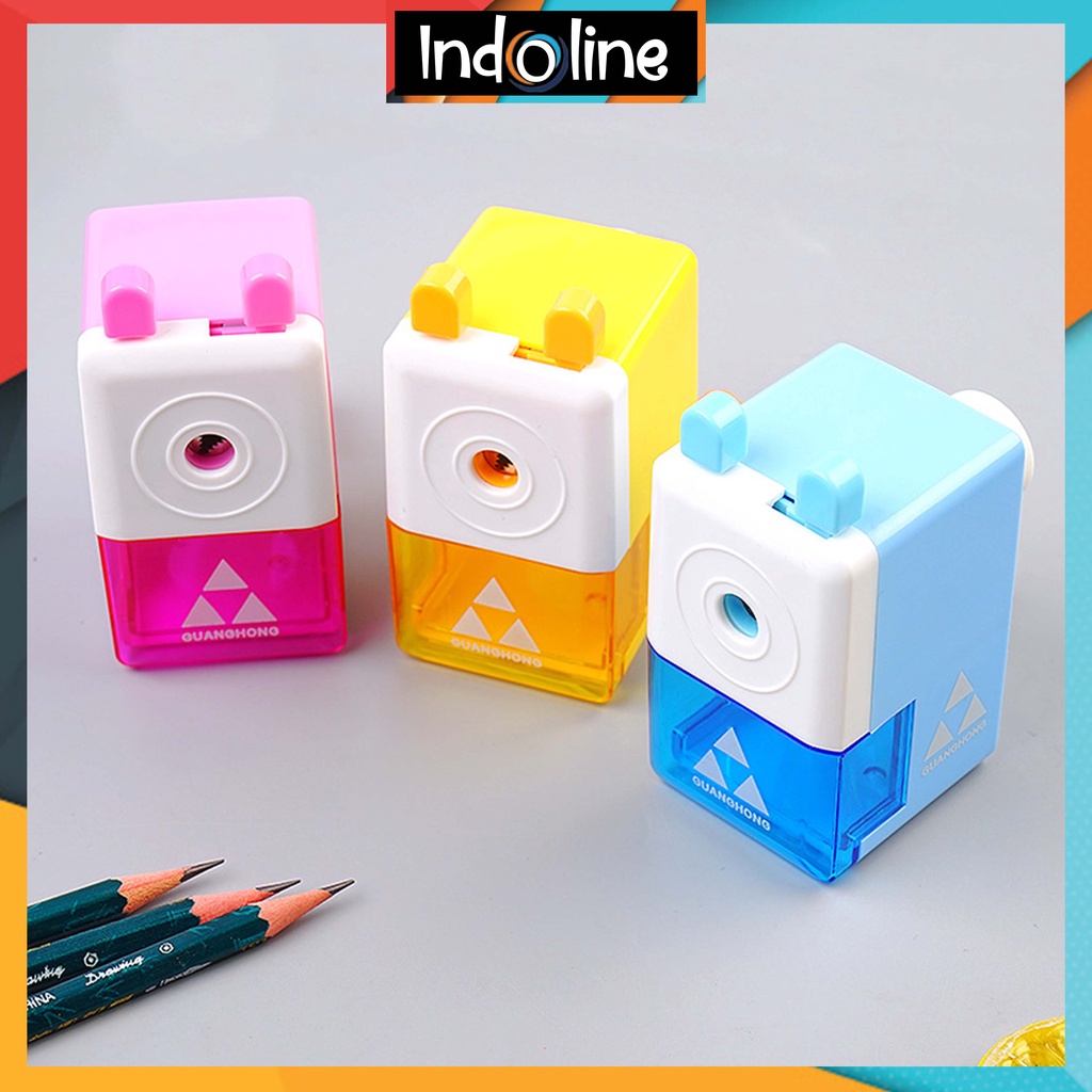 

✔️ Rautan Putar Pensil Rotary Pencil Sharpener Auto Feed Serutan Putar Pisau Tajam Import COD