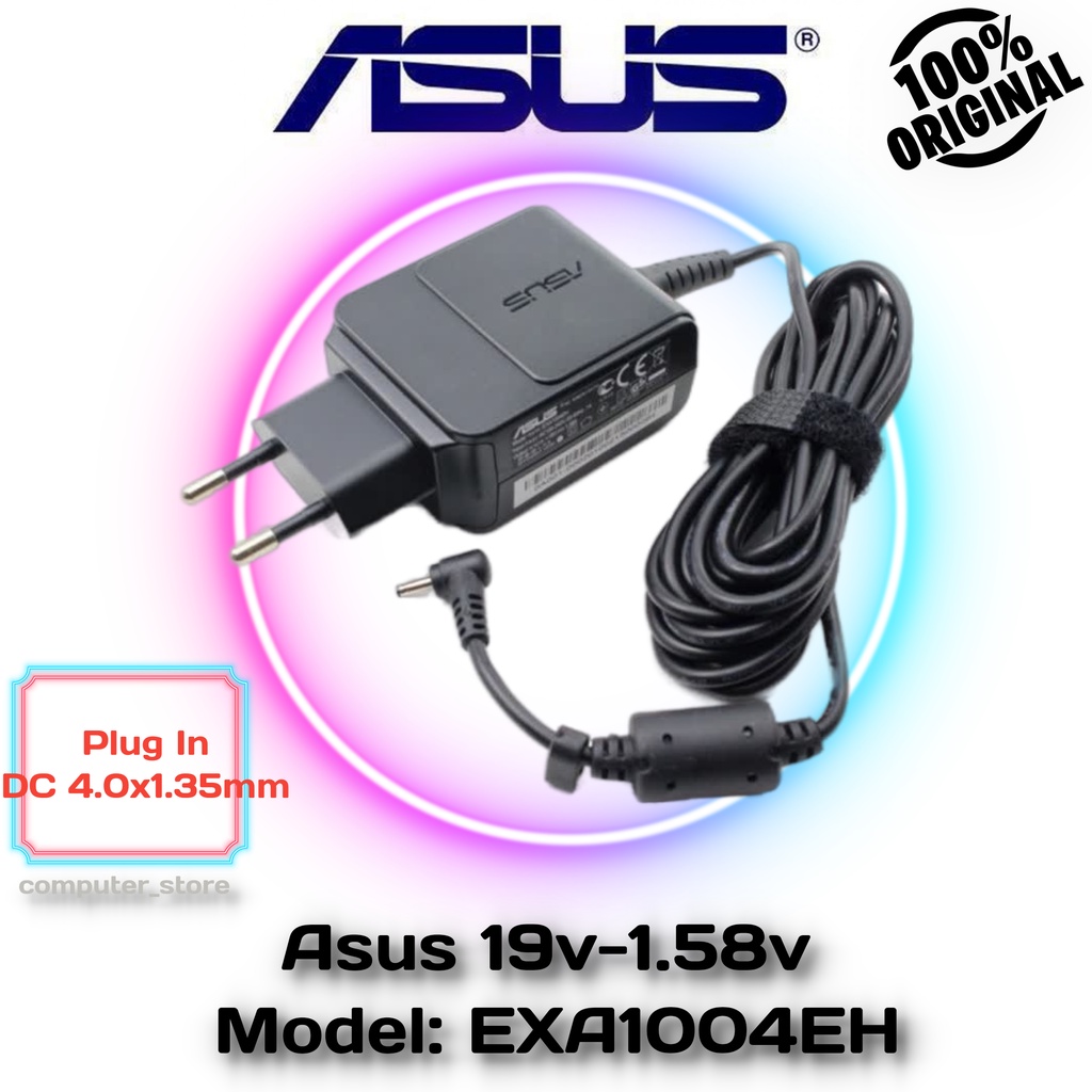 Adaptor Charger ASUS Eee PC Series 19V 1.58A [ DC4.0x1.35mm ]  PC 1005HA, 1001P, 1005HA_GG, 1005HAB, 1005HAG, 1005HE, 1005HR, 1005P, 1005PE, 1008HA, 1008HAG, 100, 1101HA, 1101HA_GG, 1101HAB, 1101HAG, 1104HA, 1106HA, 1201HA, 1201T Original