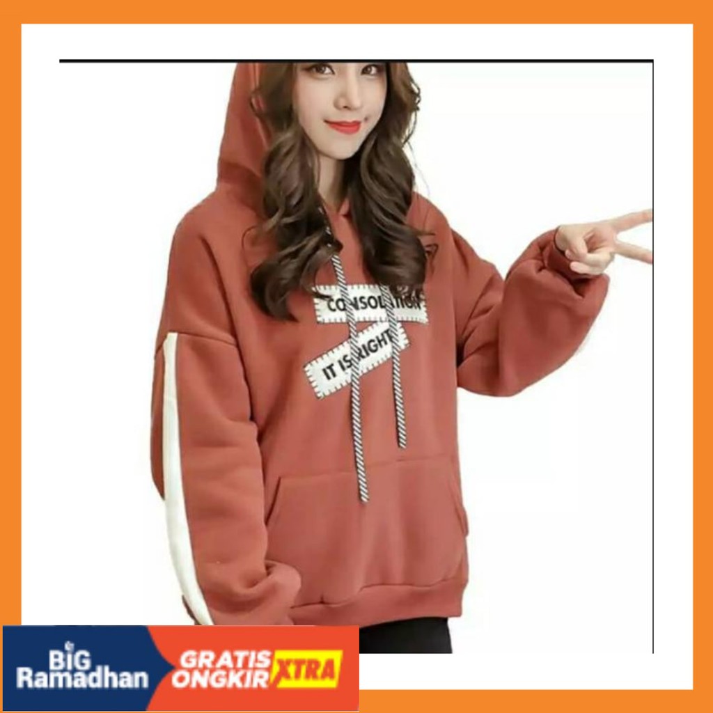 FASHION AHHA NEW RAPID BOLAK BALIK ORIGINAL/ Consolation Coral Hoodie - Sweater Hoodie Wanita