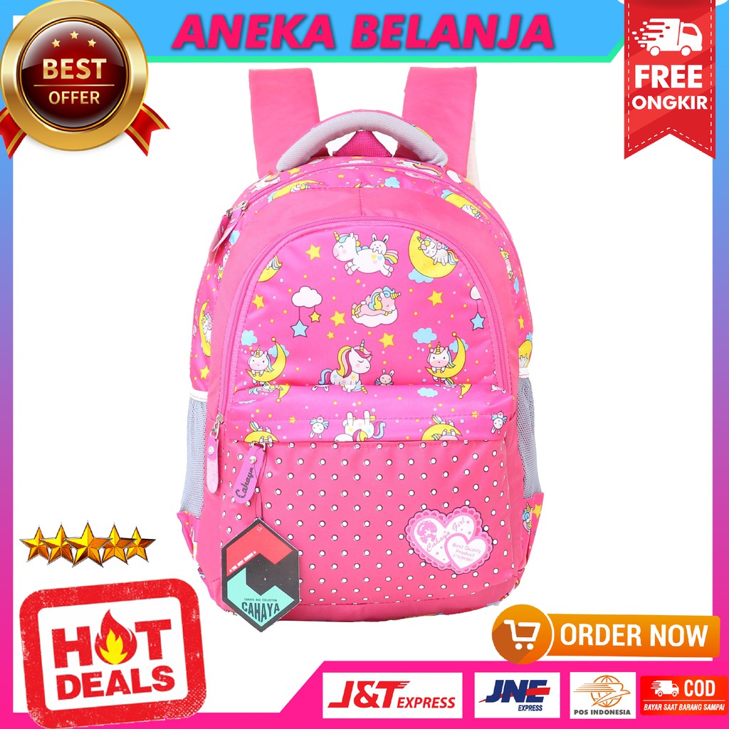 Tas Sekolah Anak Perempuan Ransel Cahaya Unicorn Little Pony Murah Tebal Trendy Berkualitas