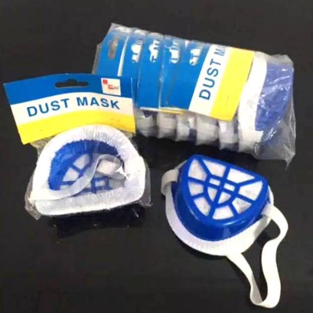 Masker Proyek Safety Anti Debu Masker Biru Respirator Hidung Segitiga Plastik - RUSH