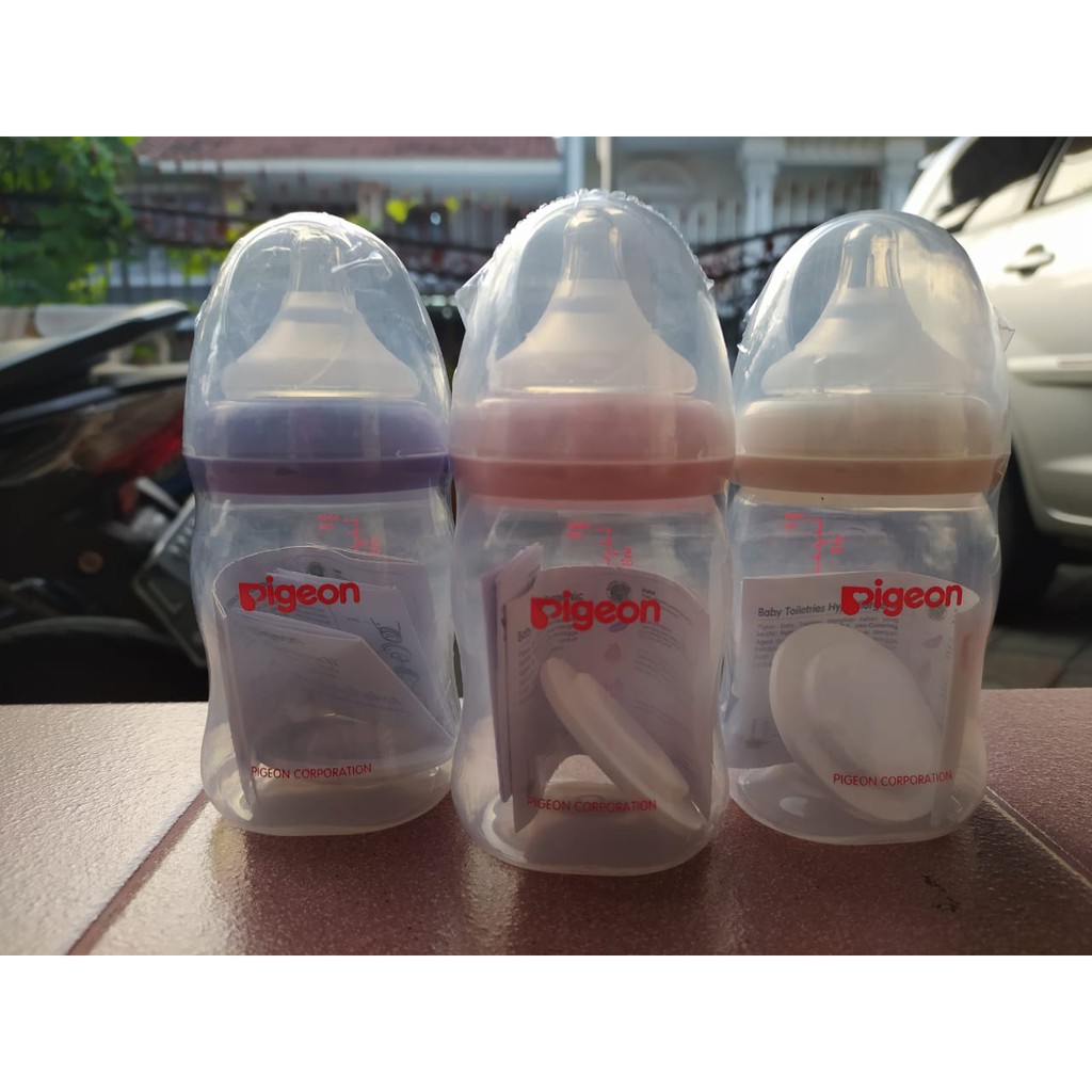 Pigeon Single Bottle Wide Neck Peristaltic Plus Soft Touch 240ml 240 ml / 160ml 160 ml / 330ml 330ml / PP Clear WideNeck (Boks) - Botol Bayi