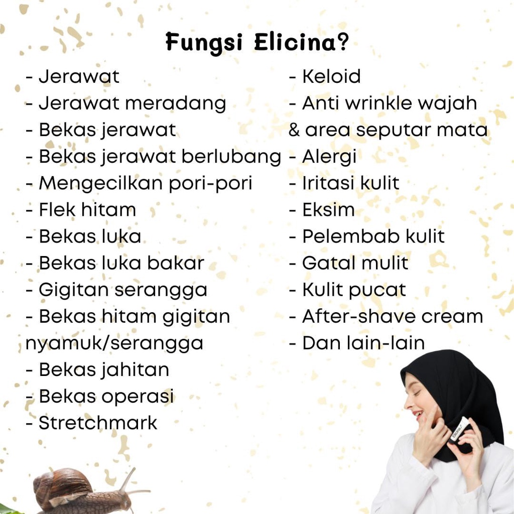 Elicina Snail Cream 7gr / Cream Penghilang Luka Bakar