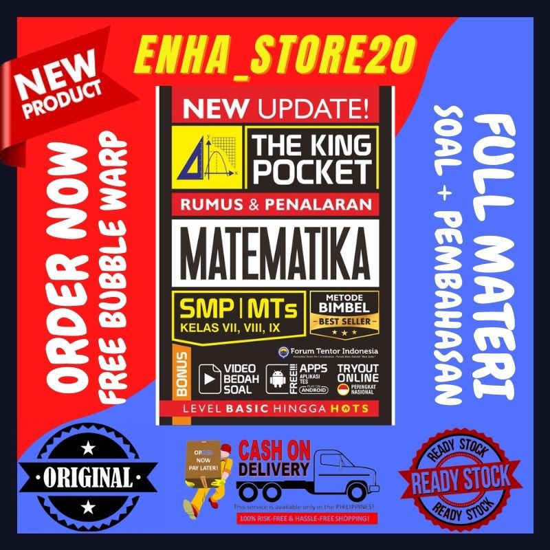 Buku Pendamping Pelajaran The King Pocket Rumus Dan Penalaran Matematika SMP MTS Kelas VII, VIII, IX