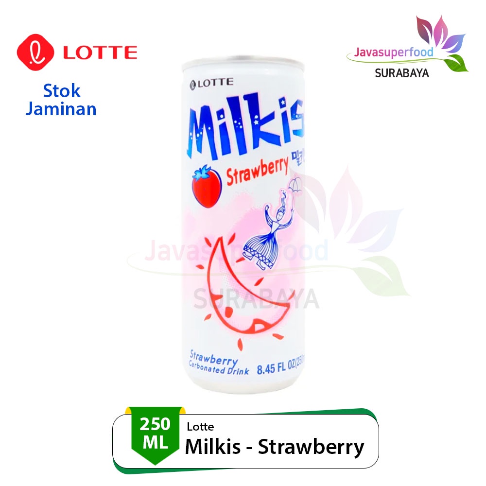 

Lotte Milkis Stawberry 250ml/Soda Susu Rasa Stawberry Asli Korea